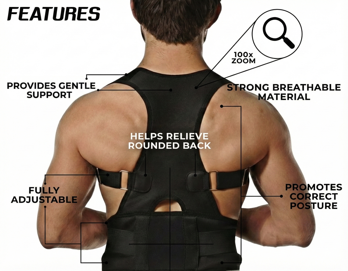 Posture Corrector Belt for Back Pain (Universal Size)